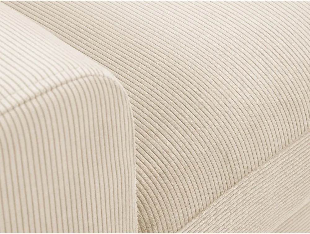 Bézs kordbársony kinyitható tárolóhelyes sarokkanapé (jobb oldali-heverő résszel) Kyoto – Cosmopolitan Design