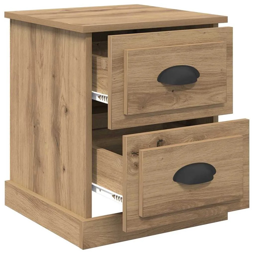 Éjjeliszekrény 2 pcs kézműves tölgy 39 x 39 x 47.5 cm Faanyag