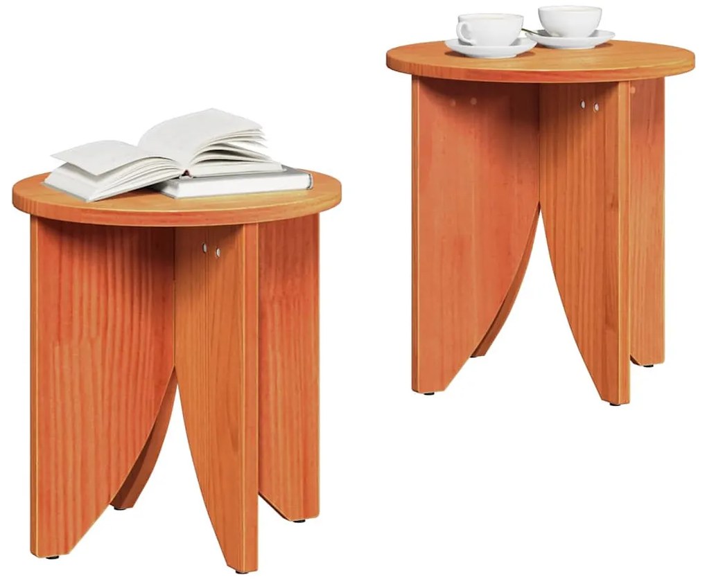 Dohányzóasztal 2 pcs Viaszbarna 41.5 x 41.5 x 44 cm