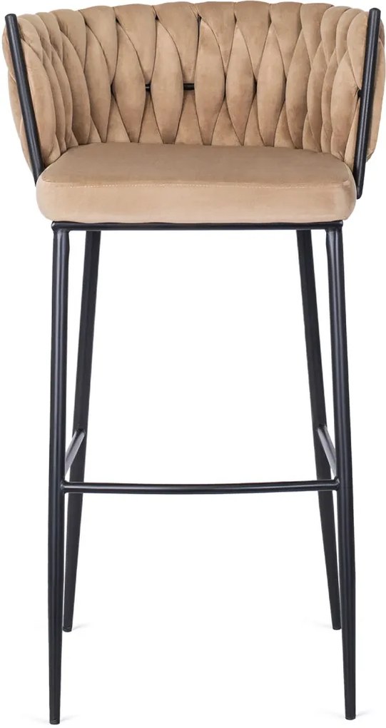 Elegáns Bárszék Bézs Bársony Kárpittal. FLORES