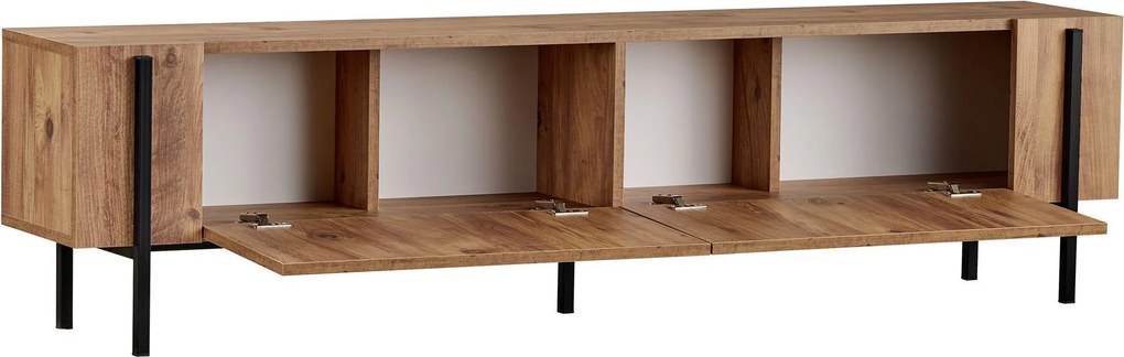 TV szekrény ZENORI 180 cm, atlanti fenyő/fekete
