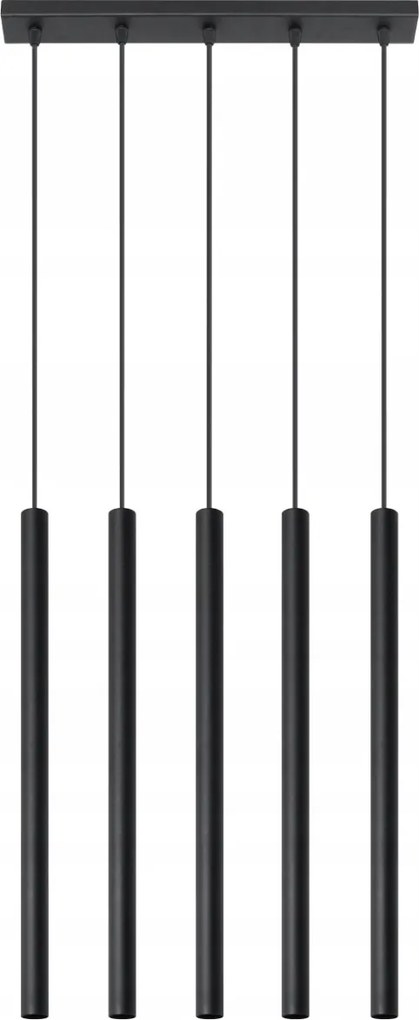 Mennyezeti Lámpa Függő Tubus 5x G9 Túlnyúló Tubus Fekete Pasztell Sollux
