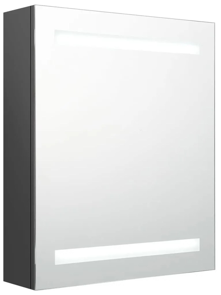 szürke LED-es tükrös fürdőszobaszekrény 50 x 14 x 60 cm