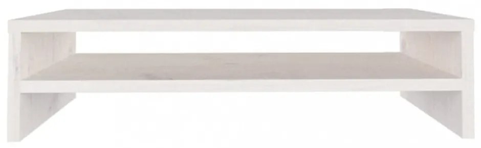 fehér tömör fenyőfa monitorállvány 50 x 24 x 13 cm