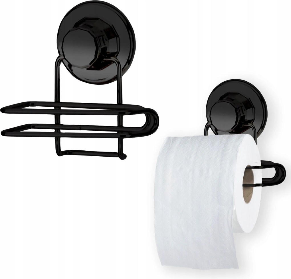 Fürdőszobai Wc-papír Tartó Fekete Fém Strapabíró Stílusos