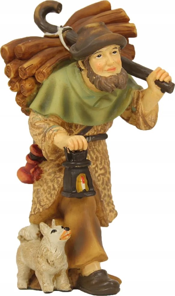 Pásztor fa és lámpa 11cm magas, a figurákkal arányosan illeszkedik 11cm