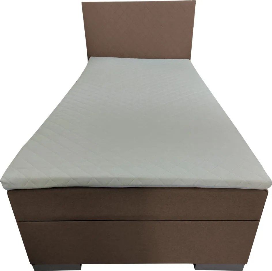 Boxspring ágy, egyszemélyes, barna, 90x200, univerzális, ADARA