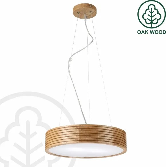 BRILAGI - CARVALHO MODERN LED csillár kábelen 2xE27/60W/230V, tölgy, átmérő 37,5 cm