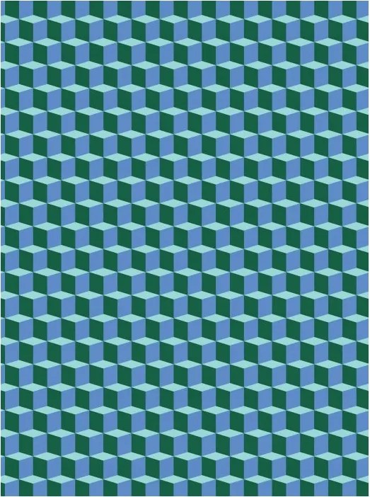 Fotótapéta Geometrikus illúzió sino-zöld kockák 184x254 vinil +ragasztó