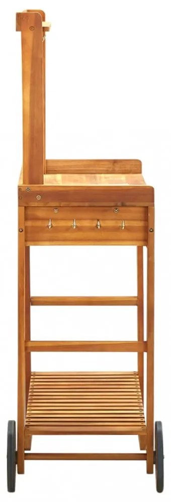 tömör akácfa kerti zsúrkocsi 92 x 43,5 x 141,5 cm