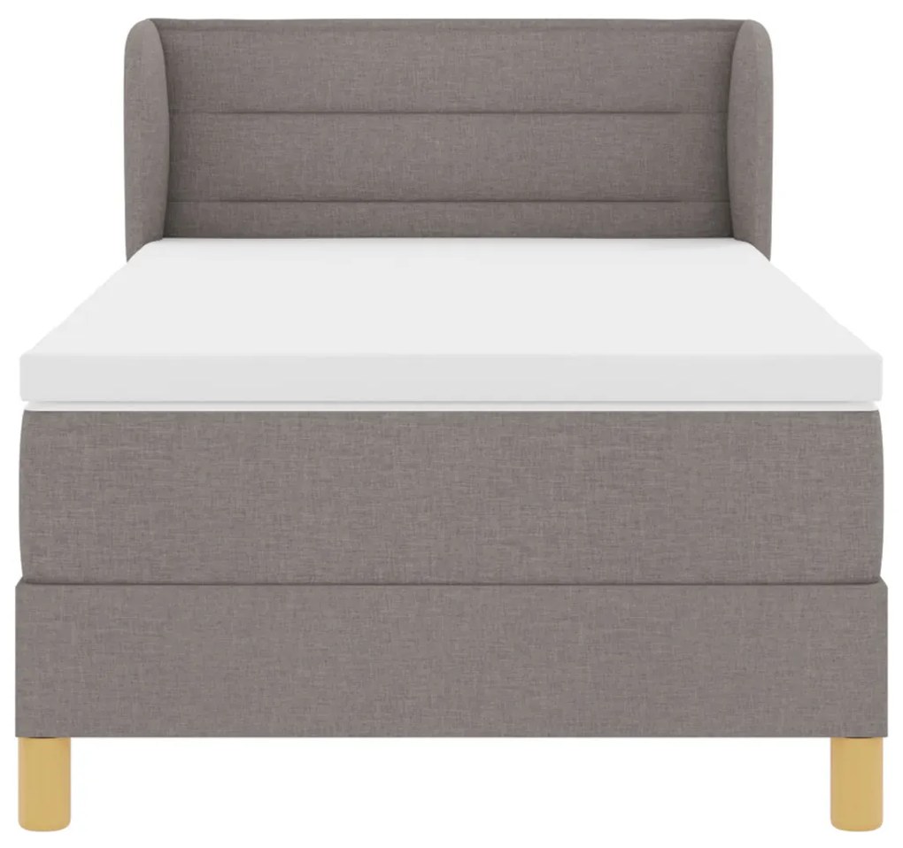 Boxspringágy matraccal, világosszürke, 80x200 cm, textil