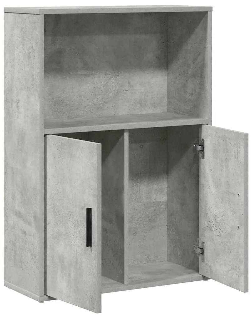 betonszürke szerelt fa könyvespolc 60x24x85 cm