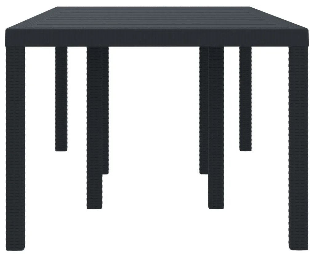 Kerti Asztal Antracit 200x100x73 cm Poli Rattan