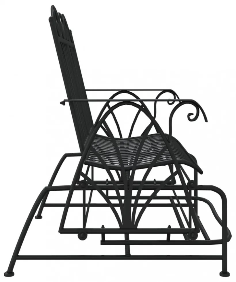 kétszemélyes fekete acél hintapad 114 cm
