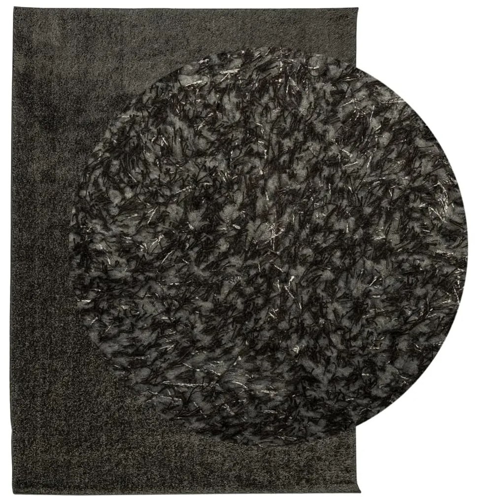 ISTAN antracitszürke hosszú szálú fényes szőnyeg 200 x 280 cm