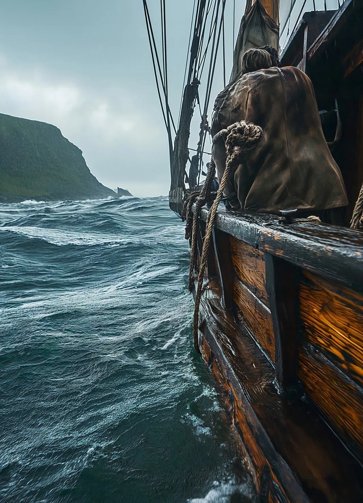 Poszter 13x18cm Hajó a hullámokon