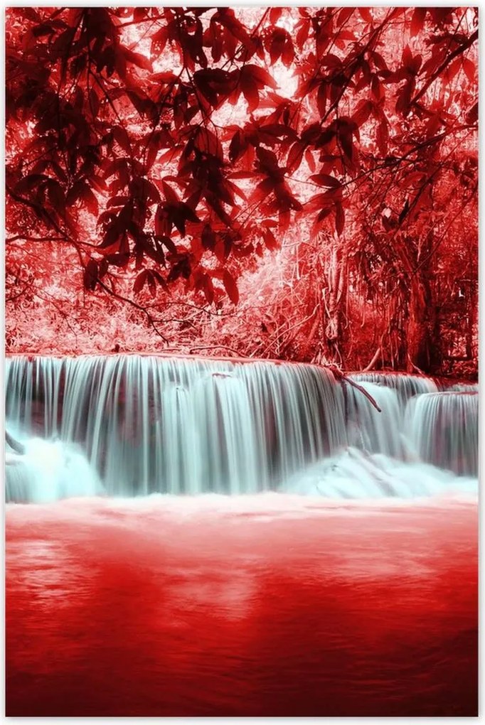 Poszterek 80x120 Vörös vízesés Kaszkád