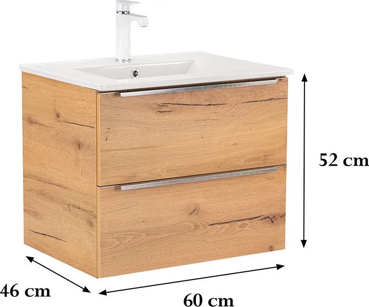Vario Trim 60 Fürdőszoba alsó szekrény mosdóval