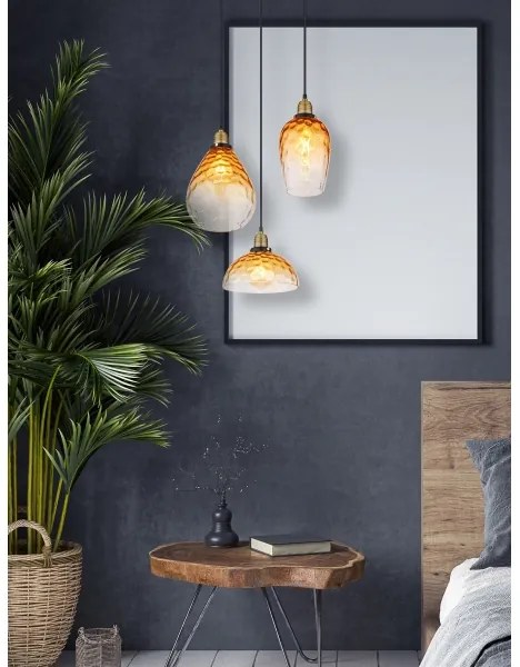 Globo 15786-3H1 - Csillár zsinóron SALVY 3xE27/60W/230V átm. 46 cm narancs