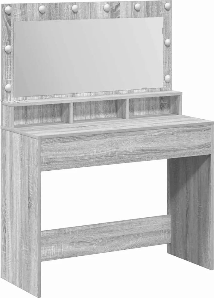 vidaXL Öltözködőasztal Szürke Sonoma 100 x 41 x 135 cm Faanyag