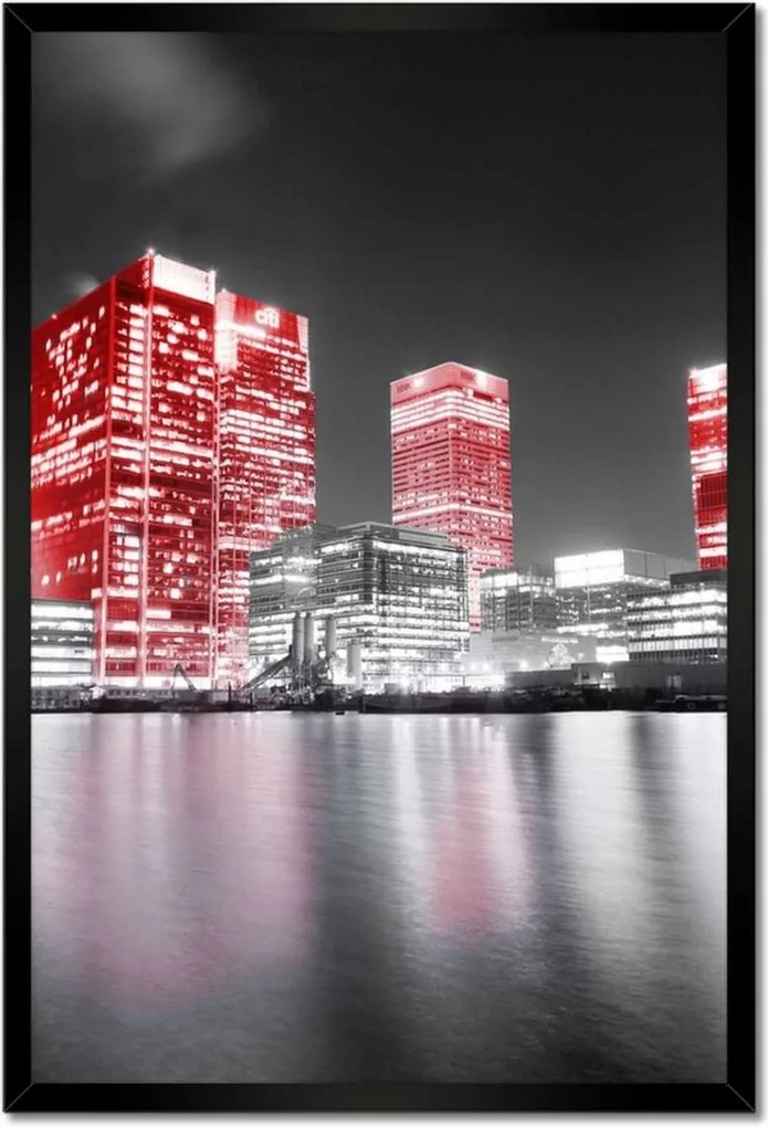 Poszterek keretben 40x60 Piros felhőkarcolók
