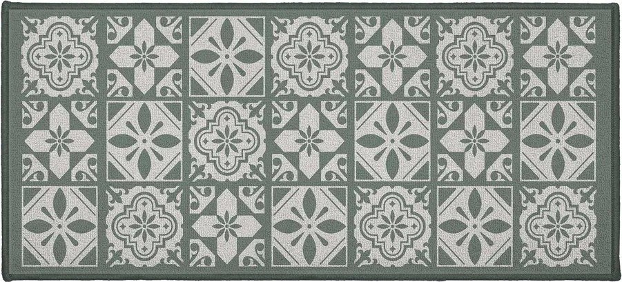 Zöld textil fürdőszobai kilépő 50x120 cm Constantine – douceur d'intérieur