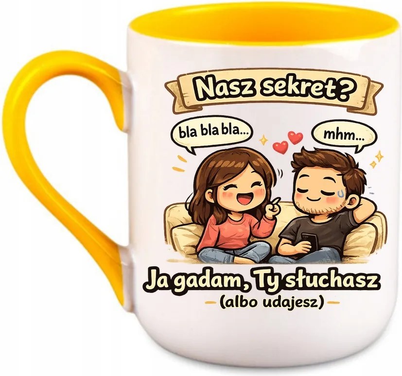Bögre A mi titkunk Én beszélek, Te hallgatsz, vagy... Valentin nap Sárga 330 coffee