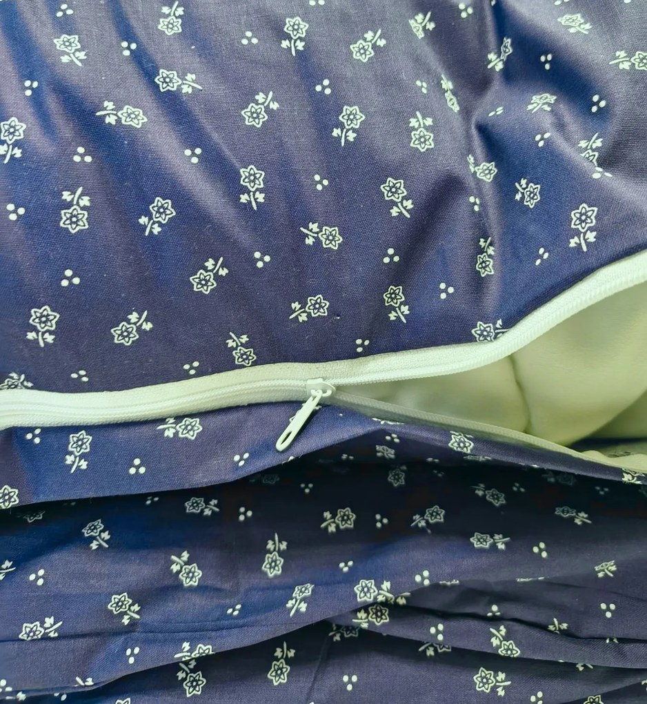 Márta kék pamut ágyneműhuzat 140x200cm+90x70cm TiaHome