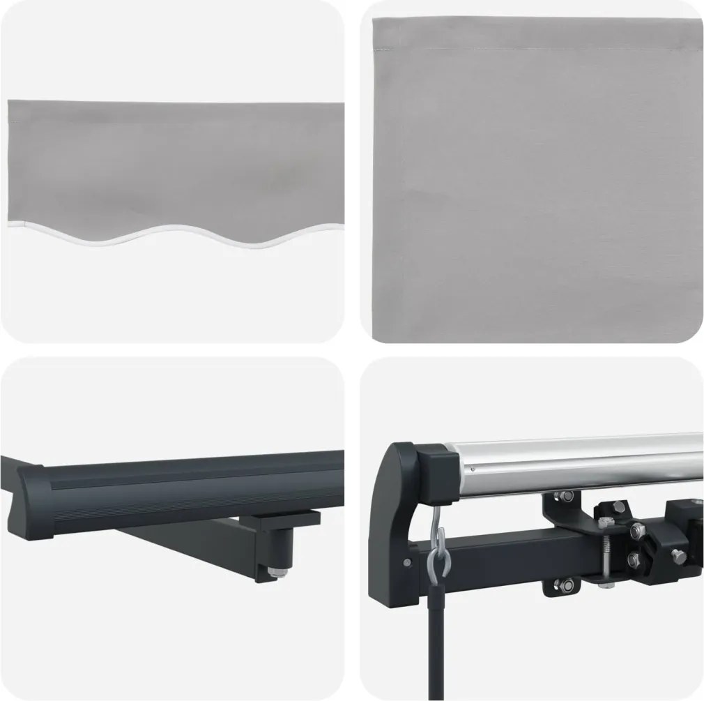 Behúzható napellenző Világosszürke 300 x 250 cm