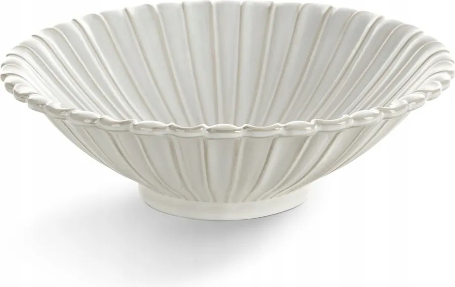 Dekorációs tál 25X25X8 krémszínű, koptatott bézs mintával