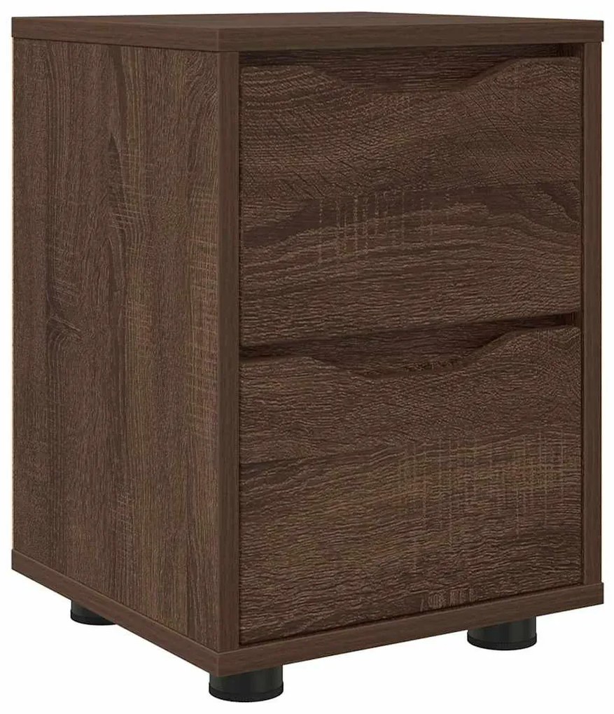 vidaXL Éjjeli asztal fiókkal Barna Tölgy 30,5 x 30 x 43 cm Faanyag