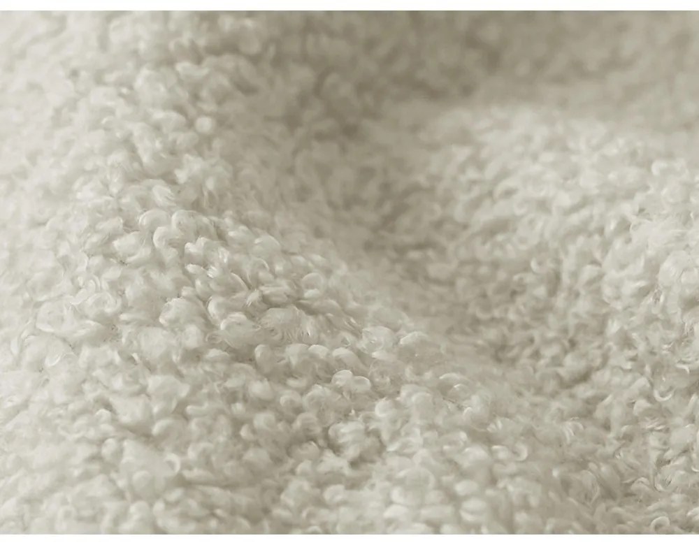 Bézs buklé kinyitható-tárolóhelyes sarokkanapé (jobb oldali-heverő résszel) Pele – Makamii