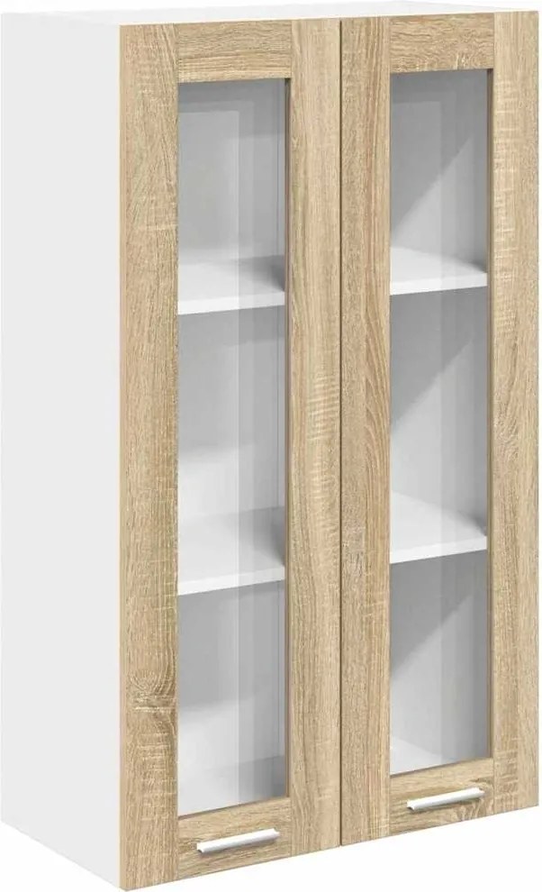 vidaXL Függő szekrény tárolóval Sonoma tölgy 60 x 31 x 100 cm Faanyag