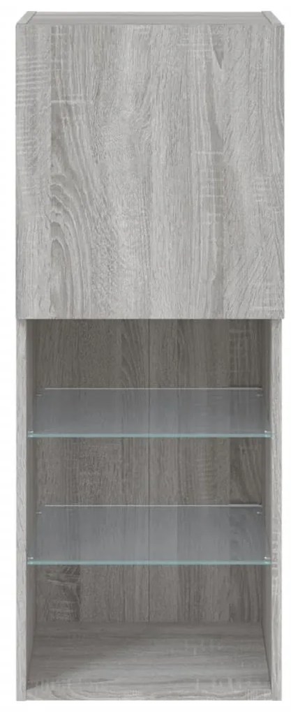szürke sonoma színű TV-szekrény LED-lámpákkal 40,5x30x102 cm