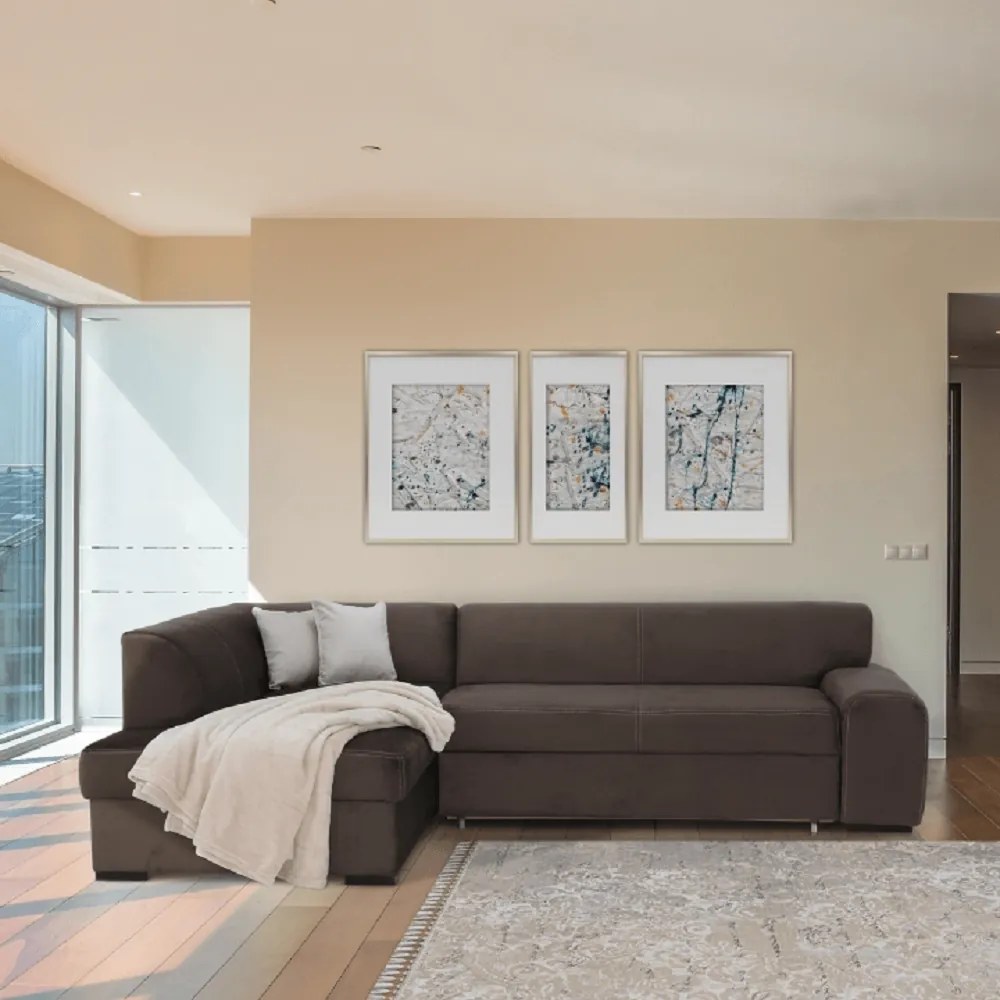 Ülőgarnitúra, barna, balos, MINERVA