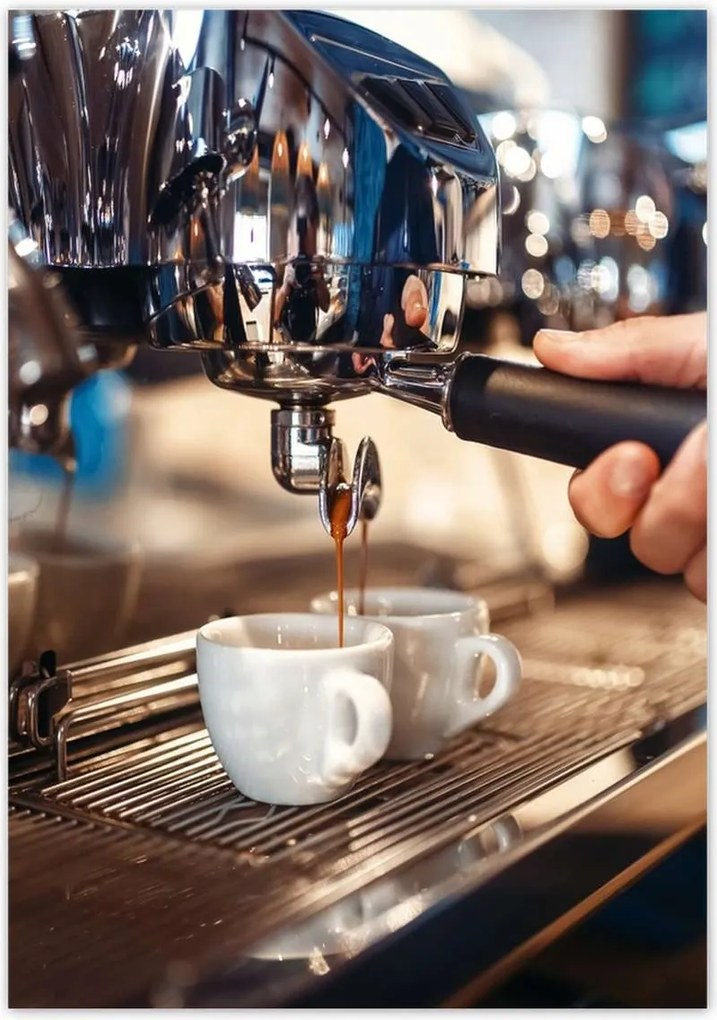 Poszterek 70x100 Barista önti a kávét