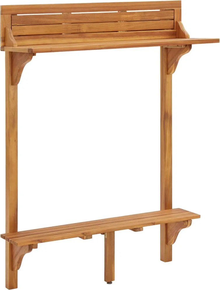 vidaXL tömör akácfa erkély bárasztal 90 x 37 x 122,5 cm
