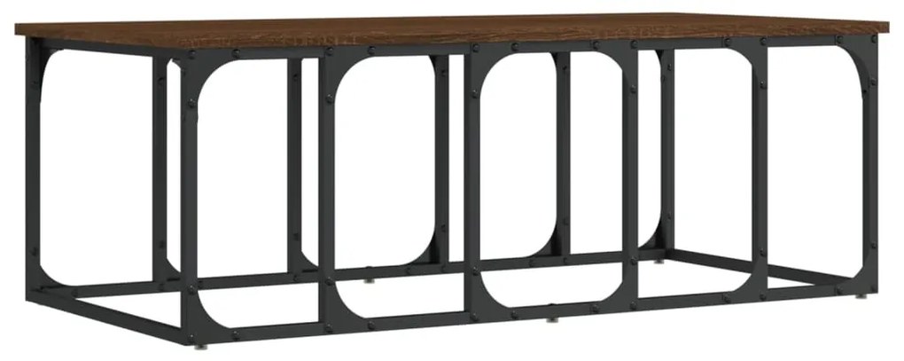 Barna tölgyszínű szerelt fa dohányzóasztal 100 x 50 x 35,5 cm