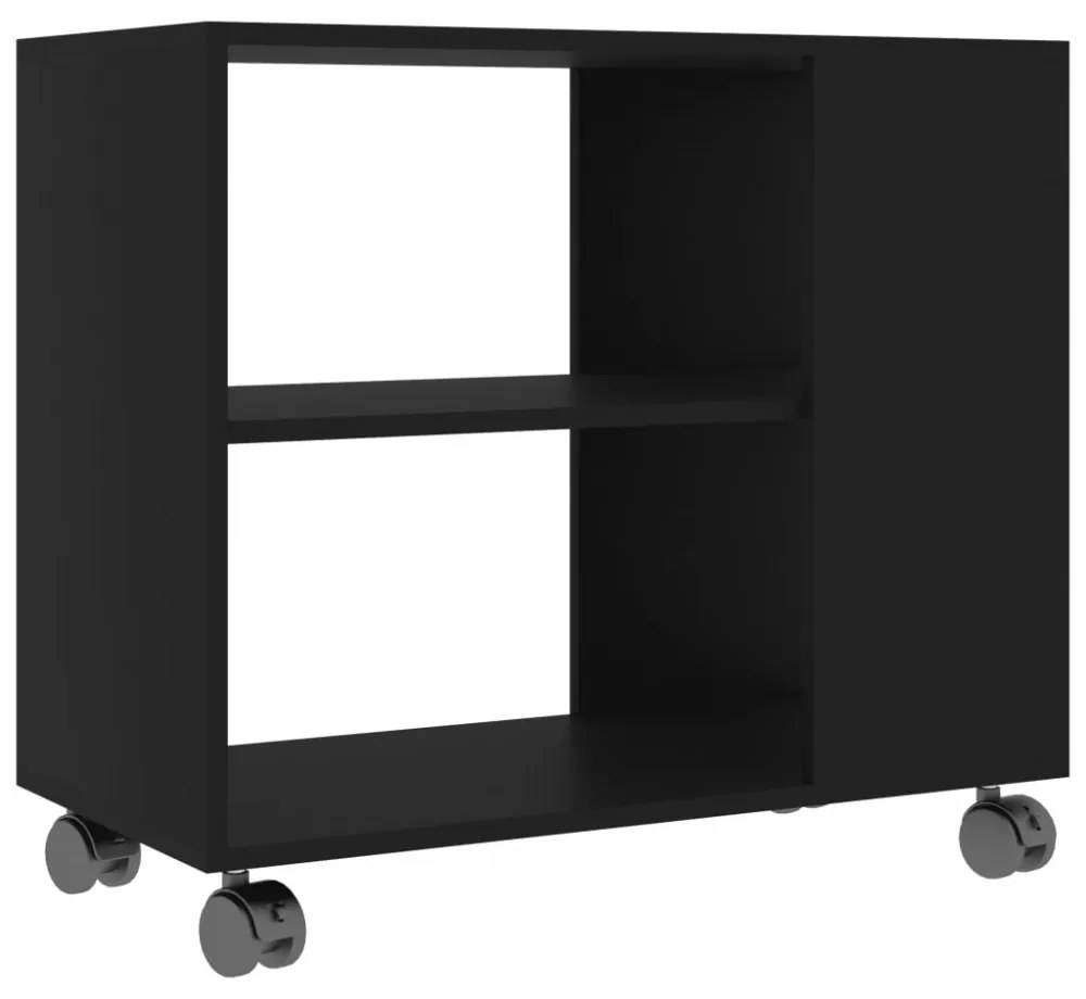 fekete szerelt fa kisasztal 70 x 35 x 55 cm