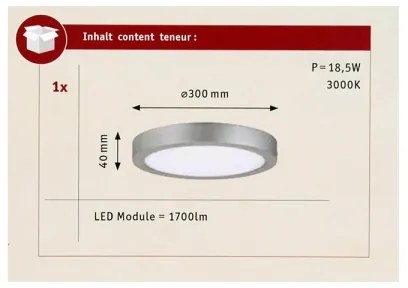 Paulmann 70655 - LED/17W Mennyezeti lámpa LUNAR 230V