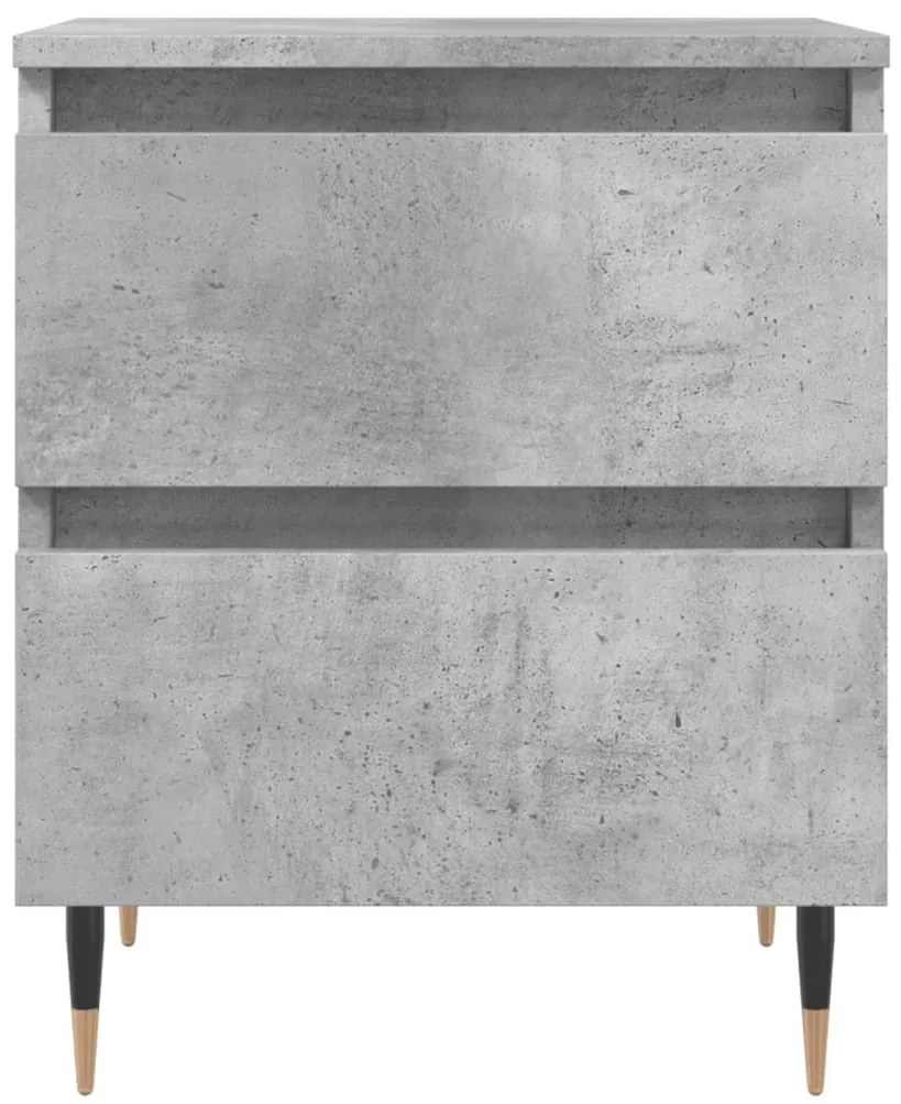 2 db betonszürke szerelt fa éjjeliszekrény 40 x 35 x 50 cm