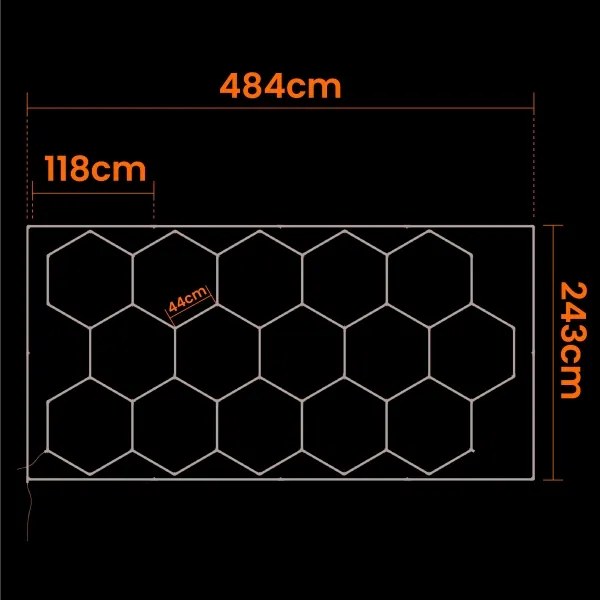 LED mennyezeti lámpa LED/696W/85-265V 4000K 484x243 cm CRI 90 IP44 fehér
