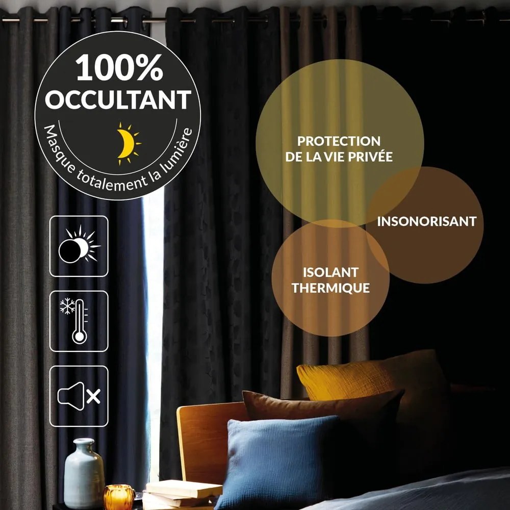 Barna sötétítő függöny 140x180 cm Crepuscule – douceur d'intérieur
