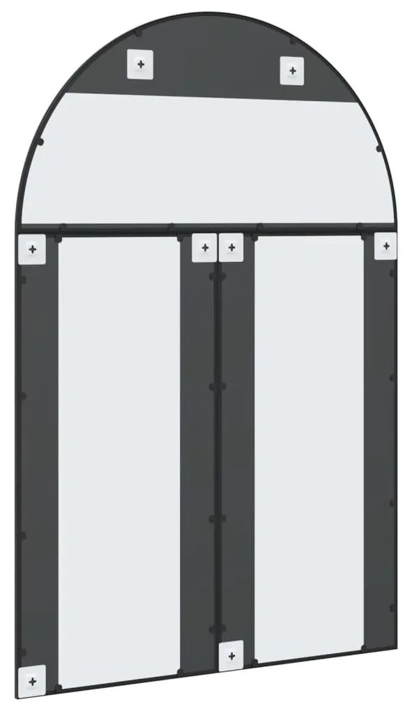 fekete ívelt vas fali tükör 100x150 cm