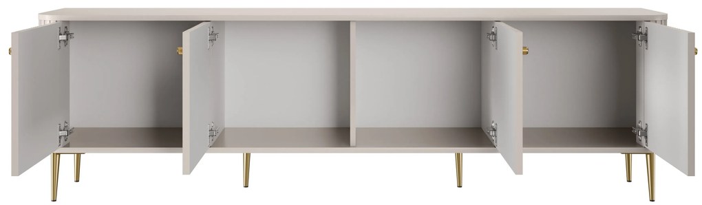 Vesper 4D tévéállvány 187 cm – kasmír / arany lábak
