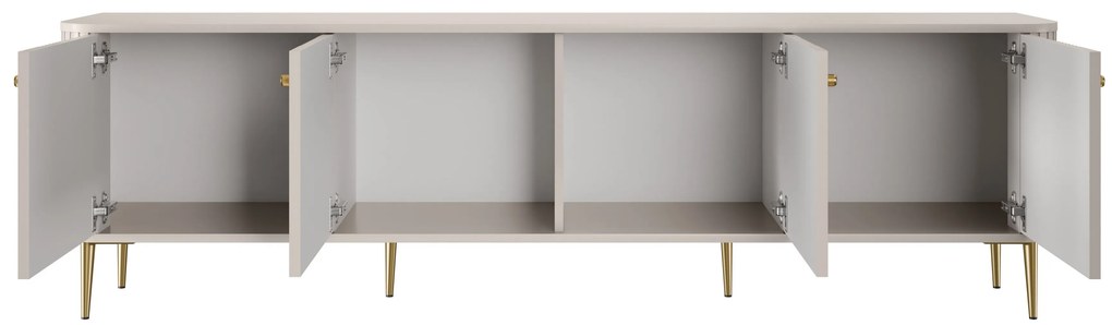 Vesper 4D TV szekrény 187 cm - kasmír / arany lábak