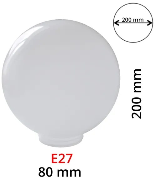 Csere tejszerű lámpabúra lámpákhoz PARK E27 átm. 20 cm