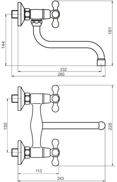 FERRO - ANTICA mosogató- és mosdócsaptelep, bronz