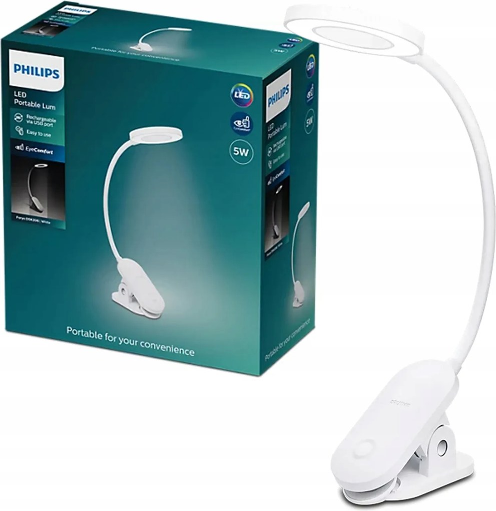 LED-es asztali lámpa Forys Clip 5W 4000K Tompítható kapoccsal