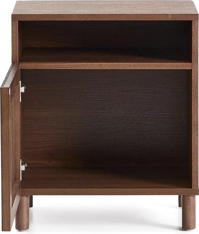 Sötétbarna éjjeliszekrény diófa dekorral Beyla – Kave Home